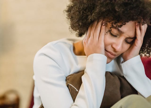 Mood disorders and poor sleep Person feeling low